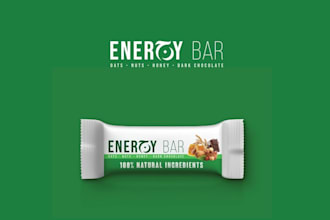 design word energy bar artistic logo