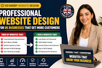 design modern godaddy website business website de sign UK landing page design