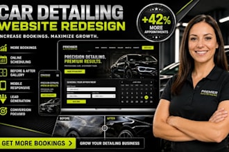 redesign car detailing website online booking website car repair website design