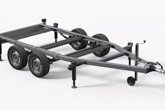 deliver 3d industrial component,chassis,trailer frame,axle suspension,heavy duty