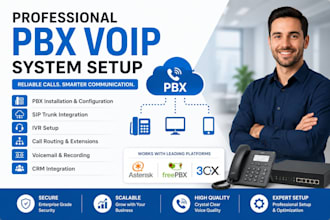 setup cloud pbx with sip trunk, IVR and call routing system
