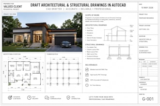 draft architectural and structural drawings in autocad,cad drafter