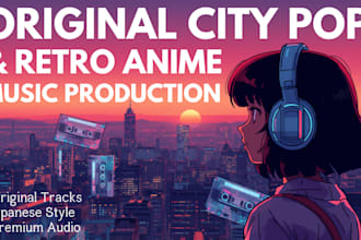 produce an original city pop or retro anime style japanese song for your project