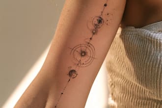design a custom fine line tattoo with minimalist style