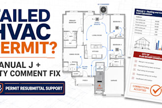fix hvac permit comments and provide manual j load calculations