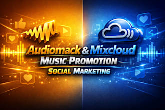 do audiomack music promotion and mixcloud promotion with social marketing