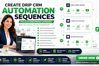 create drip CRM automation sequences for saas onboarding campaign sequence
