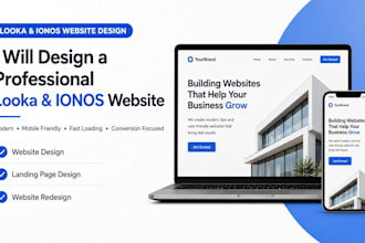 design looka website, looka website redesign, landing page, ionos website