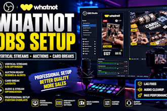 setup obs studio for whatnot vertical streams, auctions and card breaks