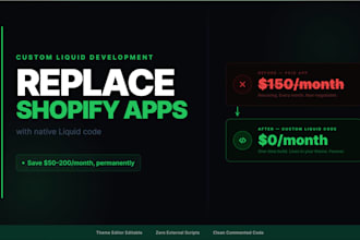 build custom shopify liquid sections to replace paid apps