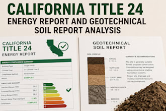 provide california title 24 energy report and geotechnical soil report analysis