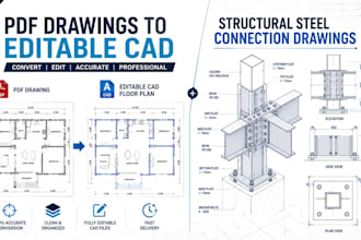 do cad drafting PDF to cad and structural detail drawings