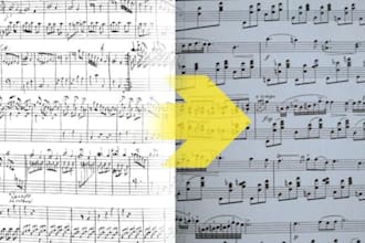 convert handwritten, PDF or midi music into sibelius and musescore notation
