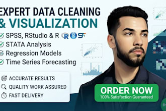 clean,visualize data using r,rstudio,spss and   regression,time series analysis
