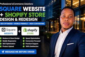 design redesign square website shopify store with SEO optimization