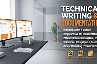 write clear, professional technical documentation, guides or manuals