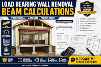 provide beam calculations for load bearing wall removal