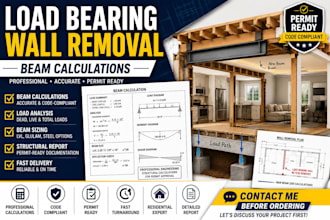 provide beam calculations for load bearing wall removal
