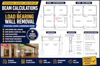 provide beam calculations for load bearing wall removal