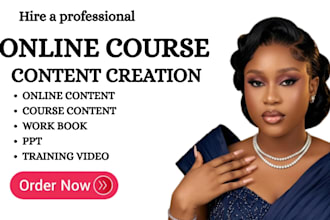 create online course creation ppt workbook training video