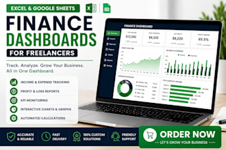 build excel and google sheets finance dashboards for freelancers