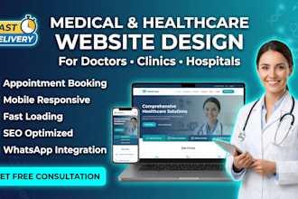 design a modern healthcare website for doctors, clinics
