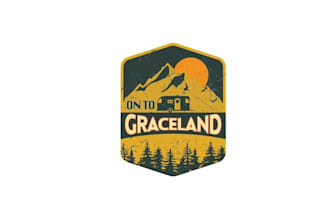 design vintage camping trailer rental company logo