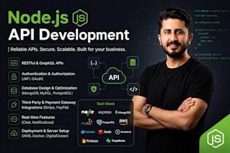 develop custom nodejs apis for web or mobile apps as backend engineer