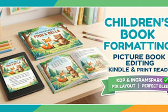 fix kdp children book formatting and kids picture storybook layout