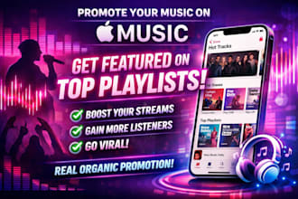 do promotion through apple playlist to boost stream and listeners
