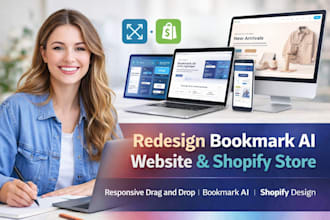 redesign bookmark ai website responsive drag drop site website design shopify