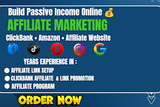build amazon affiliate website, clickbank promotion and affiliate marketing