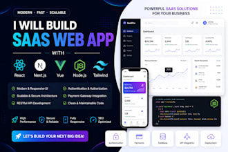 build saas web apps with react next js vue node js and tailwind