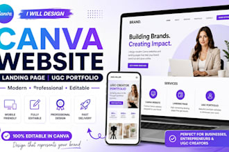 design canva website, canva landing page, redesign canva ugc portfolio website
