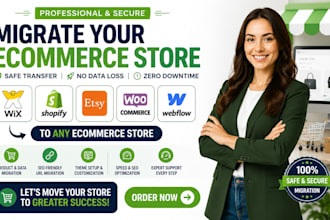 transfer migrate wix shopify etsy woocommerce webflow to any ecommerce store