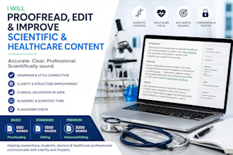 proofread, edit and improve scientific and healthcare content
