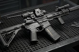 create realistic 3d hard surface weapon gun models for games and animation