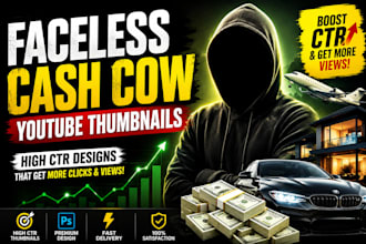 design viral faceless cash cow youtube thumbnails that boost CTR