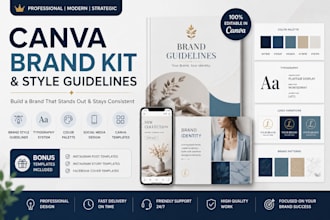 build canva brand kit editable social media template and brand guideliness