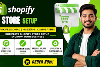 setup shopify store, shopify website, and complete store customization