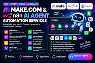 fix make com, make com automation set up, make automation, n8n ai agent make com