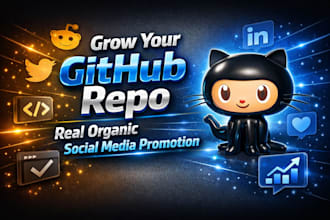 grow your github repo with real organic social media promotion to gain traffic
