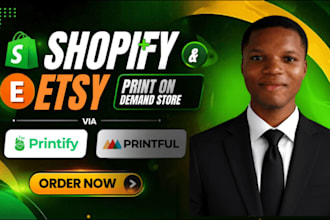 setup etsy shopify print on demand store etsy printify printful print on demand