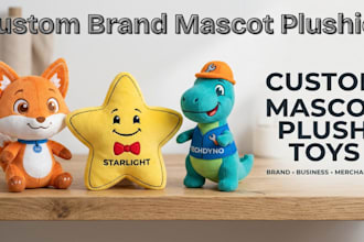 design custom mascot plush toys for brands, businesses and merchandise