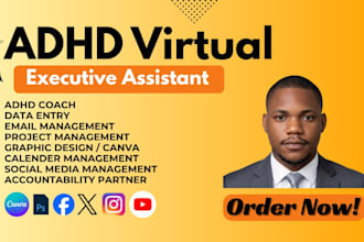 be adhd coach virtual assistant personal assistant time management adhd