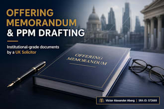 draft a bespoke private placement offering memorandum or ppm