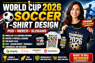 design world cup 2026 soccer football sport kit tshirt pod products merch slogan