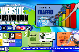do social media website promotion to increase organic shopify website traffic