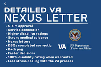 write professional medical documents and VA consulting reports for veterans