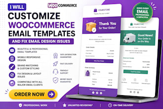 customize woocommerce email templates and fix email design issues